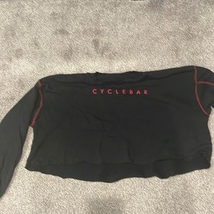 Black with red stitching crop Cyclebar sweatshirt